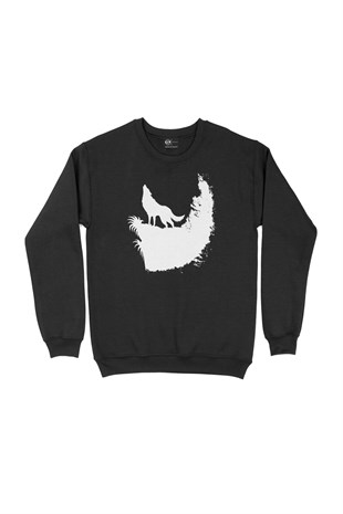Uluyan Kurt Siyah Sweatshirt