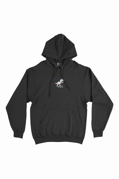 Unicorn Dinozor Minimal Kapşonlu Sweatshirt Hoodie