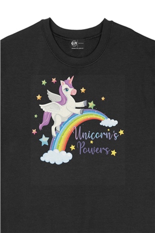 Unicorn Power Siyah Sweatshirt