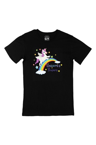 Unicorn Power Siyah Tişört