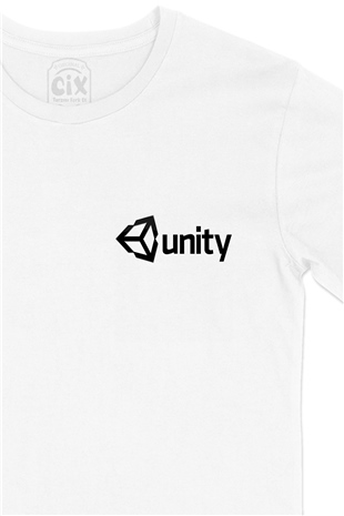 Unity Cep Logo Tasarımlı Beyaz Tişört