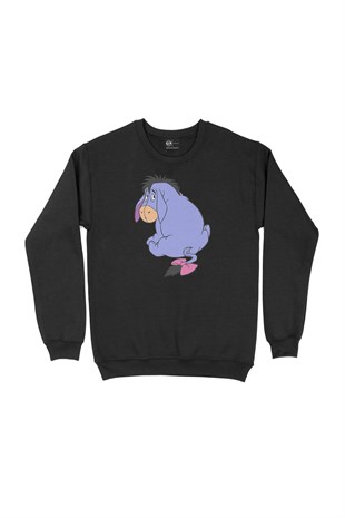 Utangaç Eşek Siyah Sweatshirt