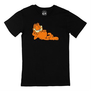 Uykucu Garfield Siyah Tişört
