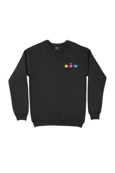 Uzaylı Anime Tasarımlı Cep Tasarım Baskılı Sweatshirt