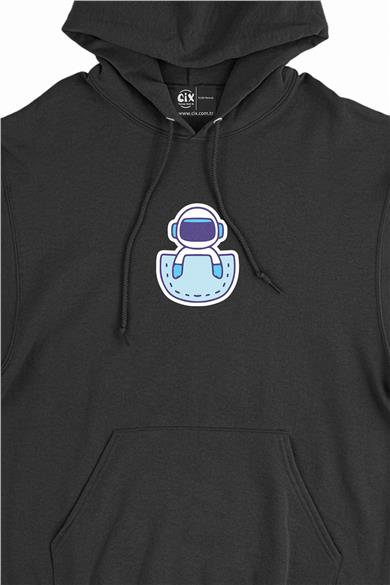 Uzaylı Minimal Kapşonlu Sweatshirt Hoodie