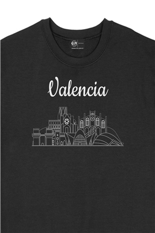 Valenciya Manzaralı Siyah Sweatshirt