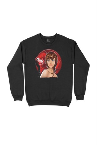 Vampir Kız Siyah Sweatshirt