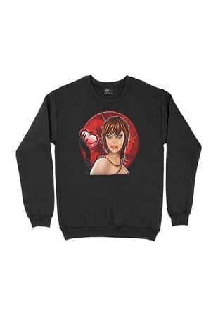 Vampir Kız Siyah Sweatshirt