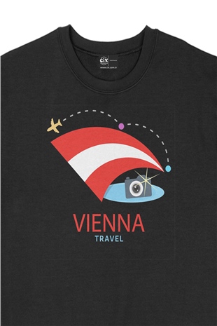 Viyana Seyahati Siyah Sweatshirt
