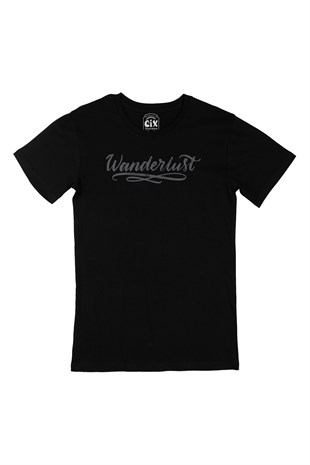 Wanderlust Siyah Tişört