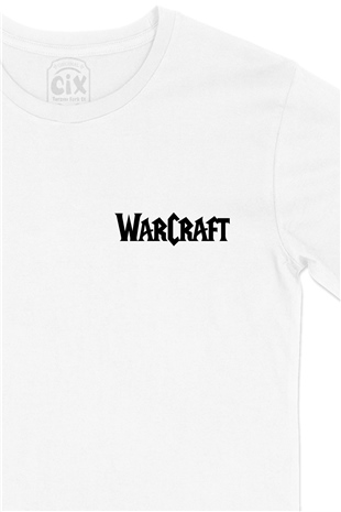 Warcraft Cep Logo Tasarımlı Beyaz Tişört