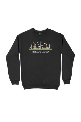 Welcome To America Siyah Sweatshirt