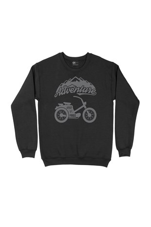 Wild & Free Bisiklet Siyah Sweatshirt