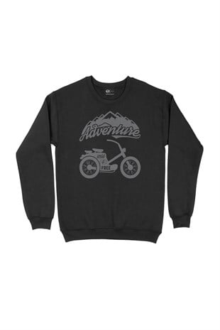 Wild & Free Bisiklet Siyah Sweatshirt