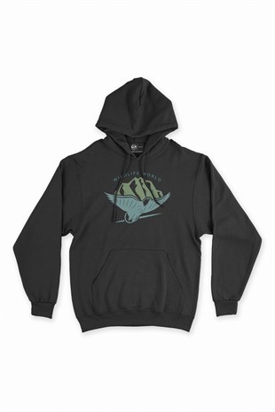 Wild Life World Siyah Kapşonlu Sweatshirt Hoodie