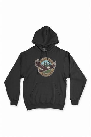 Wild Outdoor Siyah Kapşonlu Sweatshirt Hoodie