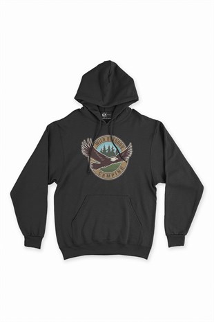 Wild Outdoor Siyah Kapşonlu Sweatshirt Hoodie