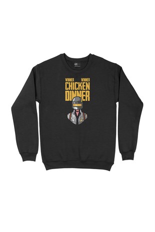 Winner Winner Chicken Dinner Siyah Sweatshirt