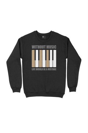 Without Music Siyah Sweatshirt