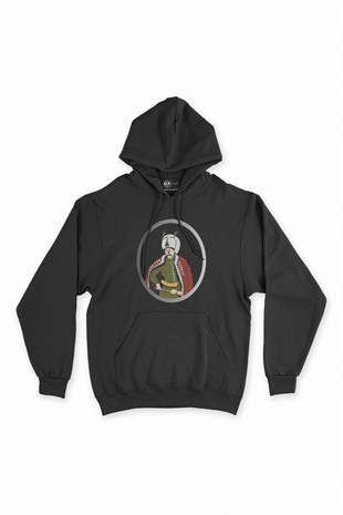 Yavuz Sultan Selim Siyah Kapşonlu Sweatshirt Hoodie