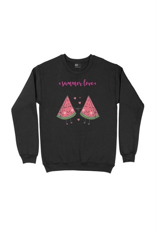 Yaz Aşkı Siyah Sweatshirt