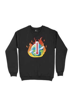 Yaz Sıcağı Siyah Sweatshirt