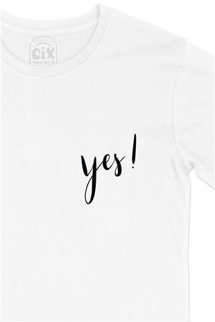 Yes Cep Logo Tasarımlı Beyaz Tişört
