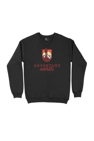 Yeşil Adventure Awaits Siyah Sweatshirt