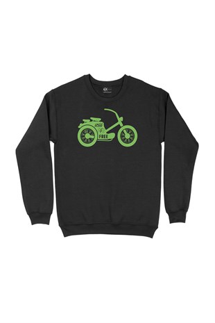 Yeşil Bisiklet Siyah Sweatshirt