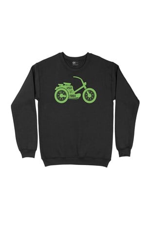 Yeşil Bisiklet Siyah Sweatshirt
