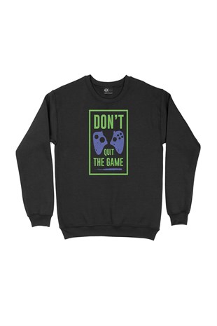Yeşil Dont Quit The Game Siyah Sweatshirt