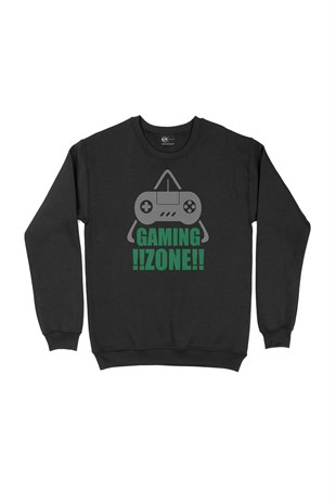 Yeşil Gaming Zone Siyah Sweatshirt