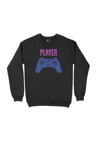 Yeşil Player One  Siyah Sweatshirt