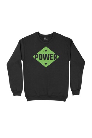 Yeşil Power Siyah Sweatshirt