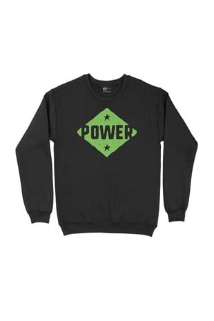 Yeşil Power Siyah Sweatshirt