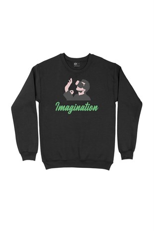Yeşil Your Imagination Siyah Sweatshirt