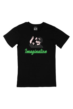 Yeşil Your Imagination Siyah Tişört