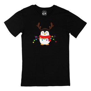 Yılbaşı Pengueni Siyah Tişört