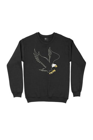 Yırtıcı Kara Kartal Sweatshirt