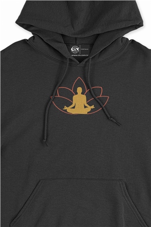 Yoga Meditasyon Siyah Sweatshirt Hoodie
