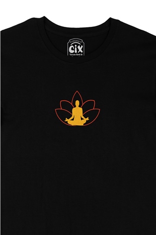 Yoga Meditasyon Siyah Tişört