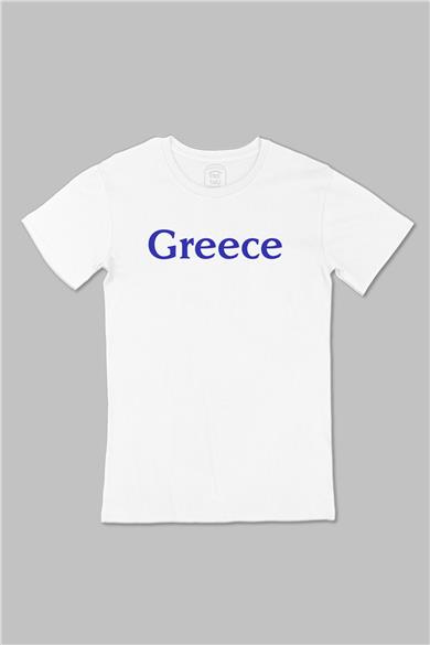 Yunanistan Greece Büyük Baskılı Beyaz Tişört