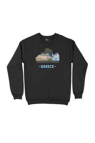 Yunanistan Siyah Sweatshirt