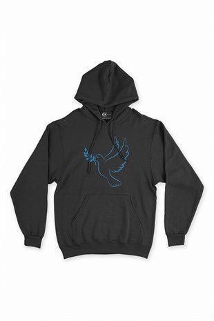Zeytin Dalı Siyah Kapşonlu Sweatshirt Hoodie