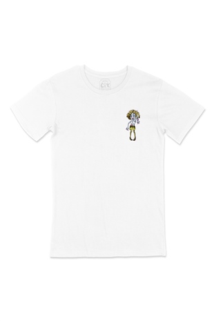 Zombies Girl Cep Logo Tasarımlı Beyaz Tişört