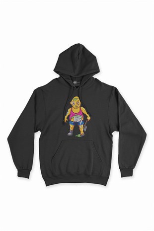 Zombies Man Siyah Kapşonlu Sweatshirt Hoodie