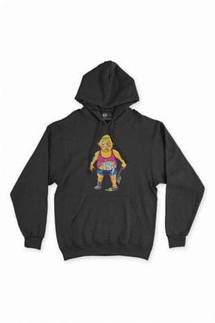 Zombies Man Siyah Kapşonlu Sweatshirt Hoodie
