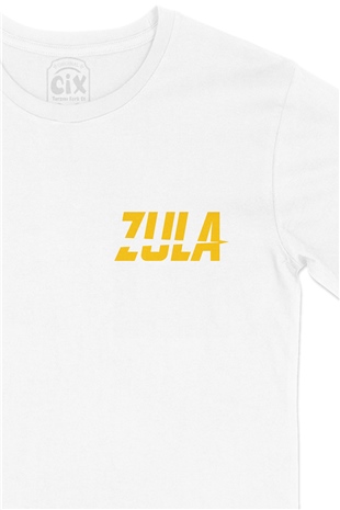 Zula Cep Logo Tasarımlı Beyaz Tişört