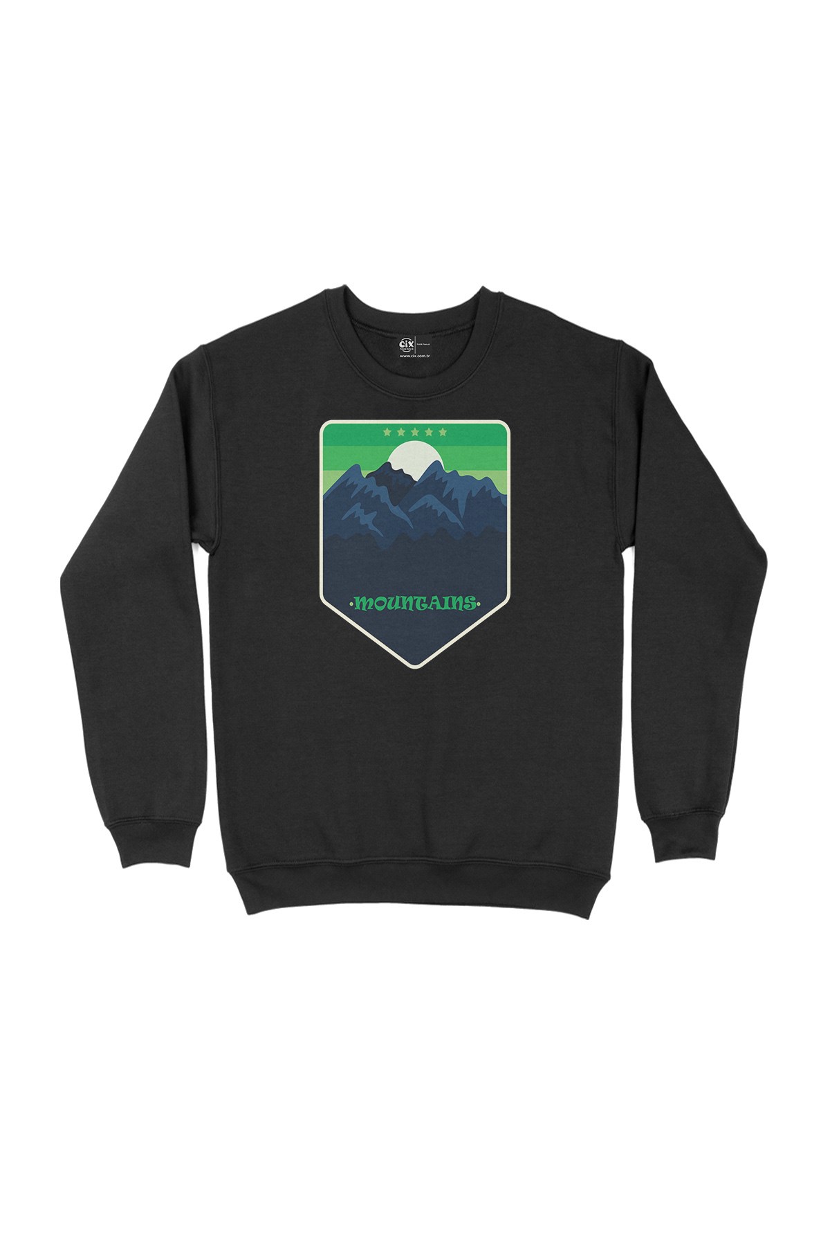 5 Stars Mountains  Siyah Sweatshirt