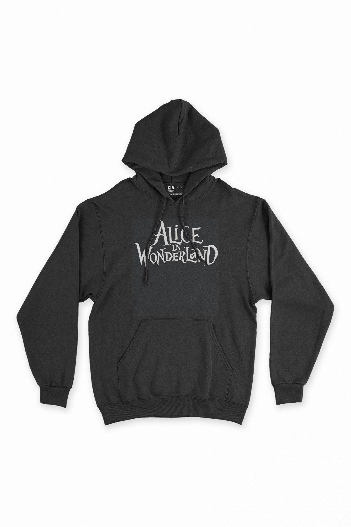 Alice In Wonderland Siyah Kapşonlu Sweatshirt Hoodie